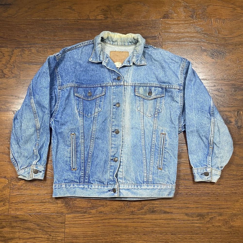 Vintage Levis Trucker Jacket Mens 40 M Classic Blue Denim Type 3 80s Made In USA